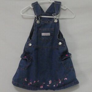 Unbranded | 18 months | Denim Cotton Overall Dress With Floral Details